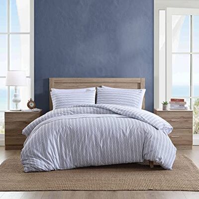 Nautica Twin Duvet Cover, Cotton Reversible Bedding with Button Closure, Casual Home Decor for All Seasons (Beaux Stripe Blue, Twin) Nautica Twin Duvet Cover, Cotton Reversible Bedding with Button Closure, Casual Home Decor for All Seasons (Beaux Stripe Blue, Twin)