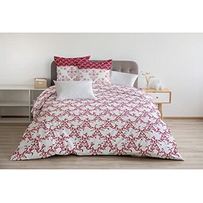 HOME LINGE PASSION Bettbezug, 3-teilig, 100% Baumwolle, 57 Fäden/cm², für Doppelbett, 220 x 240 cm, Bordeaux, Weiß HOME LINGE PASSION Bettbezug, 3-teilig, 100% Baumwolle, 57 Fäden/cm², für Doppelbett, 220 x 240 cm, Bordeaux, Weiß