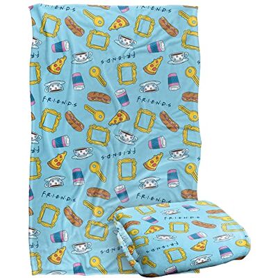 LOGOVISION Friends Food Pattern Superweiche Kuscheldecke mit seidigem Griff – 91 x 147 cm LOGOVISION Friends Food Pattern Superweiche Kuscheldecke mit seidigem Griff – 91 x 147 cm