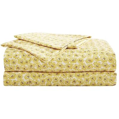 Betsey Johnson Queensize-Bettlaken-Set, seidige und leichte Bettwäsche, farbecht und knitterarm (Sonnenblumenfeld, Gelb, Queen-Size) Betsey Johnson Queensize-Bettlaken-Set, seidige und leichte Bettwäsche, farbecht und knitterarm (Sonnenblumenfeld, Gelb, Queen-Size)