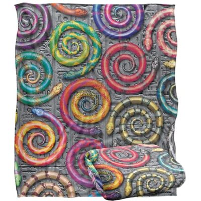 LOGOVISION Jq Licensing Royce Mcclure Hisstory Snake Pattern Superweiche Kuscheldecke mit seidigem Griff – 152 x 127 cm LOGOVISION Jq Licensing Royce Mcclure Hisstory Snake Pattern Superweiche Kuscheldecke mit seidigem Griff – 152 x 127 cm