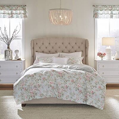 Laura Ashley Home Madelynn Kollektion Bettbezug-Set – 100% Baumwolle, wendbar, Knopfverschluss, inklusive passendem Kissenbezug, King-Size-Bett, Blau, USHSFN1184726 Laura Ashley Home Madelynn Kollektion Bettbezug-Set – 100% Baumwolle, wendbar, Knopfverschluss, inklusive passendem Kissenbezug, King-Size-Bett, Blau, USHSFN1184726