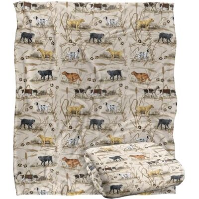 LOGOVISION Jq Licensing Bs-Jp Hunting Breeds Dog Pattern Superweiche Kuscheldecke mit seidigem Griff – 152 x 127 cm LOGOVISION Jq Licensing Bs-Jp Hunting Breeds Dog Pattern Superweiche Kuscheldecke mit seidigem Griff – 152 x 127 cm