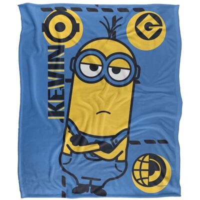 LOGOVISION Minions Kevin Blau Superweiche Kuscheldecke mit seidigem Griff – 91 x 147 cm LOGOVISION Minions Kevin Blau Superweiche Kuscheldecke mit seidigem Griff – 91 x 147 cm