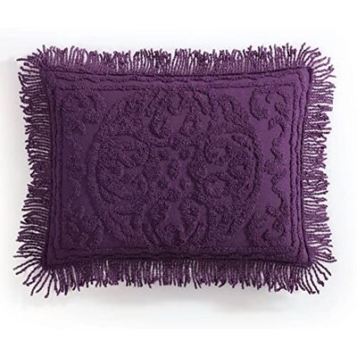 Beatrice Home Fashions Medaillon Chenille, King Sham, Aubergine Beatrice Home Fashions Medaillon Chenille, King Sham, Aubergine