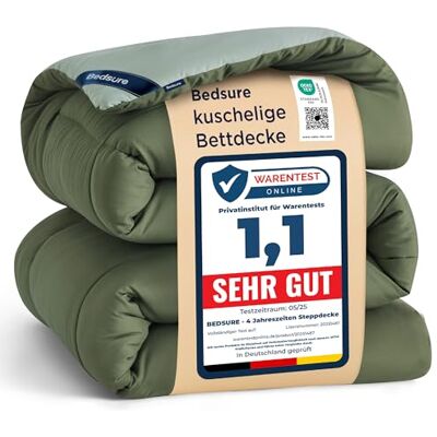 BEDSURE Bettdecke Ohne Bezug 200x200 Bettdecke mit Integriertem Bezug Bettdecke 200x200 für Allergiker Waschbare 4 Jahreszeiten Bettdecken Oeko-TEX Ganzjahresdecke Warm & Gemütlich, Bronzegrün BEDSURE Bettdecke Ohne Bezug 200x200 Bettdecke mit Integriertem Bezug Bettdecke 200x200 für Allergiker Waschbare 4 Jahreszeiten Bettdecken Oeko-TEX Ganzjahresdecke Warm & Gemütlich, Bronzegrün