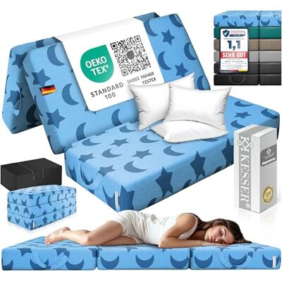 KESSER ® Klappmatratze 160 x 195 x 15 cm Gästematratze 3-Fach faltbar zum Sitzhocker Faltmatratze Schaumstoff 25kg/m³ extra dick 15cm atmungsaktiv waschbar Abnehmbarer Bezug inkl. Camping Tragetasche KESSER ® Klappmatratze 160 x 195 x 15 cm Gästematratze 3-Fach faltbar zum Sitzhocker Faltmatratze Schaumstoff 25kg/m³ extra dick 15cm atmungsaktiv waschbar Abnehmbarer Bezug inkl. Camping Tragetasche