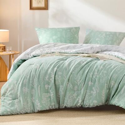 BEDSURE Bettdecke Ohne Bezug 135x200 Bettdecken-Set für Allergiker 1x Bettdecken, 1x Kissenbezug 80x80, 4 Jahreszeiten Waschbare Duvet, Ganzjahresdecke Set mit muster, Mintgrün BEDSURE Bettdecke Ohne Bezug 135x200 Bettdecken-Set für Allergiker 1x Bettdecken, 1x Kissenbezug 80x80, 4 Jahreszeiten Waschbare Duvet, Ganzjahresdecke Set mit muster, Mintgrün