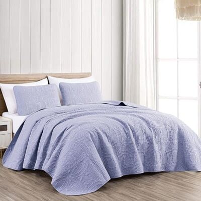 Chezmoi Collection Austin 3-teiliges Tagesdecken-Set, übergroß, Queensize-Bett, Lavendelfarben Chezmoi Collection Austin 3-teiliges Tagesdecken-Set, übergroß, Queensize-Bett, Lavendelfarben