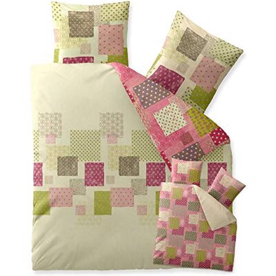 aqua-textil Trend Bettwäsche 200x220 cm 3tlg. Baumwolle Bettbezug Amera Kariert Natur Grün Rosa aqua-textil Trend Bettwäsche 200x220 cm 3tlg. Baumwolle Bettbezug Amera Kariert Natur Grün Rosa