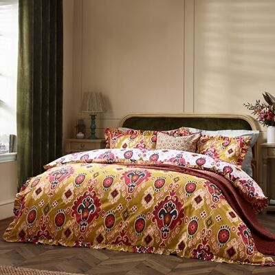Paoletti Dawson Ikat Wende-Bettwäsche-Set – Bernstein – Einzelbett Paoletti Dawson Ikat Wende-Bettwäsche-Set – Bernstein – Einzelbett