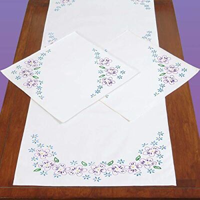 ART 448694 Lavendel Blumen Schal Deckchen Deckchen weiß ART 448694 Lavendel Blumen Schal Deckchen Deckchen weiß