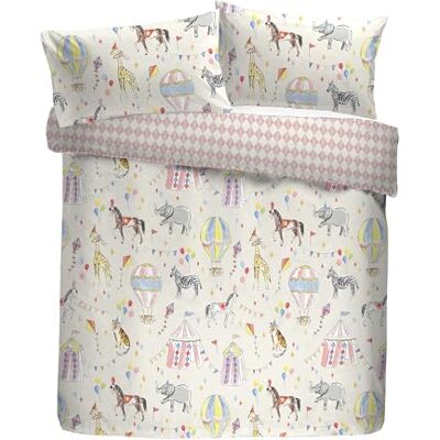 Bedlam Circus Time Bettwäsche-Set für Doppelbett, 100% Polyester (60% recycelt), 200 x 200 cm, Mehrfarbig, Aquarell-Gemaltes Zirkusdruck mit Harlekin-Rückseite Bedlam Circus Time Bettwäsche-Set für Doppelbett, 100% Polyester (60% recycelt), 200 x 200 cm, Mehrfarbig, Aquarell-Gemaltes Zirkusdruck mit Harlekin-Rückseite