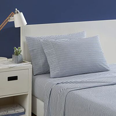Nautica Bettwäsche-Set für King-Size-Bett, Baumwoll-Perkal-Bettwäsche-Set, frisch und kühl, leicht und atmungsaktiv (Harmead Navy, King) Nautica Bettwäsche-Set für King-Size-Bett, Baumwoll-Perkal-Bettwäsche-Set, frisch und kühl, leicht und atmungsaktiv (Harmead Navy, King)