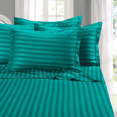 Elegant Comfort Eleganten Komfort Best, Weichsten, coziest 6 Tabelle Sets. – 1500 Fadenzahl Ägyptische Qualität Luxuriöse knitterfrei 6 Damast Streifen Bed Sheet Set, California King Türkis Elegant Comfort Eleganten Komfort Best, Weichsten, coziest 6 Tabelle Sets. – 1500 Fadenzahl Ägyptische Qualität Luxuriöse knitterfrei 6 Damast Streifen Bed Sheet Set, California King Türkis