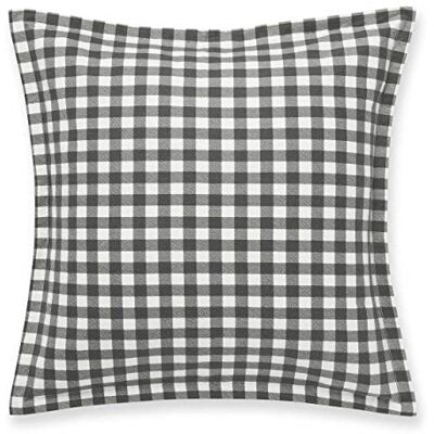 Eddie Bauer Home Kingston Collection 100% Cotton Classic Plaid European Sham, 2-Piece Set, Easy Care Machine Washable, 26" x 26", Charcoal Eddie Bauer Home Kingston Collection 100% Cotton Classic Plaid European Sham, 2-Piece Set, Easy Care Machine Washable, 26" x 26", Charcoal