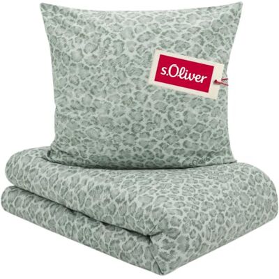 S. Oliver Satin-Flanell Bettwäsche 135x200 cm grün Leo 100% Baumwolle 2in1 Kombibettwäsche Leomuster oliv, 2-teilig Set inkl. Kissenbezug 80x80 cm, waschbares Bettwäsche-Set mit Reißverschluss S. Oliver Satin-Flanell Bettwäsche 135x200 cm grün Leo 100% Baumwolle 2in1 Kombibettwäsche Leomuster oliv, 2-teilig Set inkl. Kissenbezug 80x80 cm, waschbares Bettwäsche-Set mit Reißverschluss