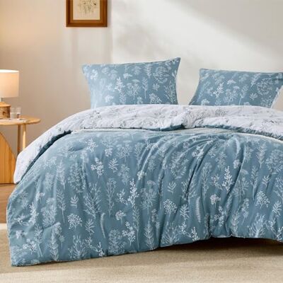 BEDSURE Bettdecke Ohne Bezug 135x200 Bettdecken-Set für Allergiker 1x Bettdecken, 1x Kissenbezug 80x80, 4 Jahreszeiten Waschbare Duvet, Ganzjahresdecke Set mit muster, Taubenblau BEDSURE Bettdecke Ohne Bezug 135x200 Bettdecken-Set für Allergiker 1x Bettdecken, 1x Kissenbezug 80x80, 4 Jahreszeiten Waschbare Duvet, Ganzjahresdecke Set mit muster, Taubenblau