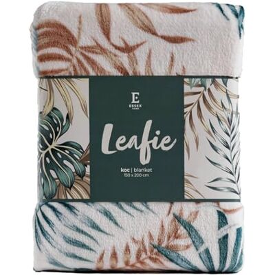 ESSEX Kuscheldecke Leafie, 150 x 200 cm, Decke, 100% Polyester, Sofadecke, Blumen Beige ESSEX Kuscheldecke Leafie, 150 x 200 cm, Decke, 100% Polyester, Sofadecke, Blumen Beige