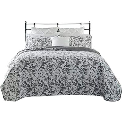 Laura Ashley Home Collection Wendebettwäsche aus Baumwolle mit passenden Kissenbezügen, leichte Heimdekoration für alle Jahreszeiten, Twin, Amberley Schwarz/Weiß Laura Ashley Home Collection Wendebettwäsche aus Baumwolle mit passenden Kissenbezügen, leichte Heimdekoration für alle Jahreszeiten, Twin, Amberley Schwarz/Weiß