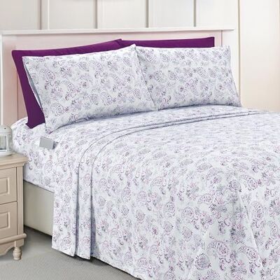 Elegant Comfort Luxuriöses, weiches Bettlaken, Paisley-Muster, hochwertige Hotelqualität, Mikrofaser, Weichheit, Knitter- und lichtbeständig (6-teilig), Queen-Size-Bett, Paisleymuster Violett Elegant Comfort Luxuriöses, weiches Bettlaken, Paisley-Muster, hochwertige Hotelqualität, Mikrofaser, Weichheit, Knitter- und lichtbeständig (6-teilig), Queen-Size-Bett, Paisleymuster Violett