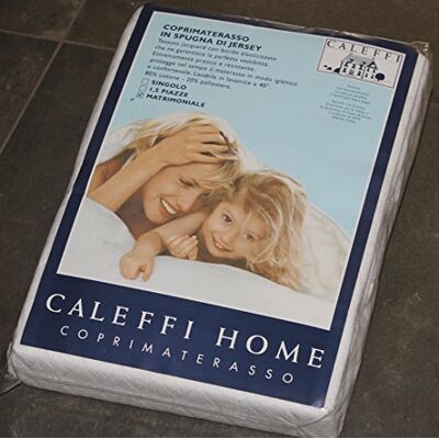 Caleffi Matratzenschoner für Doppelbett, 180 x 200 cm, aus Baumwolle und Jersey, frisch, weich und atmungsaktiv, Spannbetttuch für Doppelbett, mit Gummizug, Matratzenbezug Caleffi Matratzenschoner für Doppelbett, 180 x 200 cm, aus Baumwolle und Jersey, frisch, weich und atmungsaktiv, Spannbetttuch für Doppelbett, mit Gummizug, Matratzenbezug