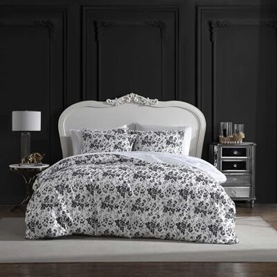 Betsey Johnson Queensize-Bettbezug, weiches Bettwäsche-Set mit passenden Kissenbezügen, Florale Heimdekoration (Betseys Toile Black, Queen) Betsey Johnson Queensize-Bettbezug, weiches Bettwäsche-Set mit passenden Kissenbezügen, Florale Heimdekoration (Betseys Toile Black, Queen)
