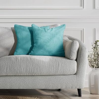 DecoKing 58442 2tlg 2 Kissenbezüge 45x45 cm Mikrofaser Reißverschluss Fleece Kissenhüllen türkis Henry DecoKing 58442 2tlg 2 Kissenbezüge 45x45 cm Mikrofaser Reißverschluss Fleece Kissenhüllen türkis Henry