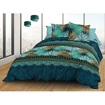 Le linge de Jules Bettbezug-Set, Baumwolle, Blau, Grün, Safran, 240 x 260 cm Le linge de Jules Bettbezug-Set, Baumwolle, Blau, Grün, Safran, 240 x 260 cm