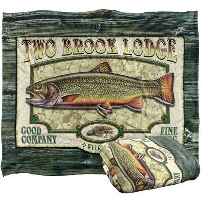 LOGOVISION Jq Licensing Two Brook Lodge Sign Superweiche Kuscheldecke mit seidigem Griff – 152 x 127 cm LOGOVISION Jq Licensing Two Brook Lodge Sign Superweiche Kuscheldecke mit seidigem Griff – 152 x 127 cm