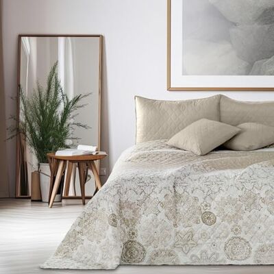 DecoKing Tagesdecke beige weiß Cappuccino Bettüberwurf mit Alhambra DecoKing Tagesdecke beige weiß Cappuccino Bettüberwurf mit Alhambra