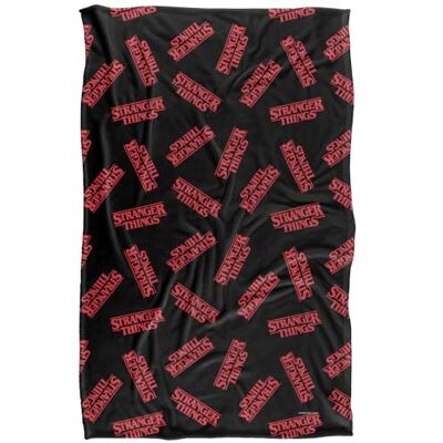 Stranger Things Logo Pattern Superweiche Kuscheldecke mit seidigem Griff – 91 x 147 cm Stranger Things Logo Pattern Superweiche Kuscheldecke mit seidigem Griff – 91 x 147 cm