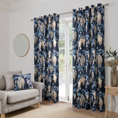 Dreams & Drapes Wisteria Navy Ösenvorhänge - Vorhänge Dreams & Drapes Wisteria Navy Ösenvorhänge - Vorhänge