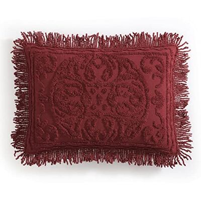 Beatrice Home Fashions Medallion Chenille-Tagesdecke, King Sham, Burgunderrot Beatrice Home Fashions Medallion Chenille-Tagesdecke, King Sham, Burgunderrot