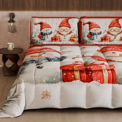 PETTI Artigiani Italiani – Winter-Weihnachts-Doppelbettdecke, doppelseitige Steppdecke, einfarbig und Digitaldruck, Puppe 2, hergestellt in Italien PETTI Artigiani Italiani – Winter-Weihnachts-Doppelbettdecke, doppelseitige Steppdecke, einfarbig und Digitaldruck, Puppe 2, hergestellt in Italien