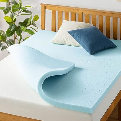 Best Price Mattress 5,1 cm belüftete Gel-Memoryschaum-Topper, voll, Blau Best Price Mattress 5,1 cm belüftete Gel-Memoryschaum-Topper, voll, Blau