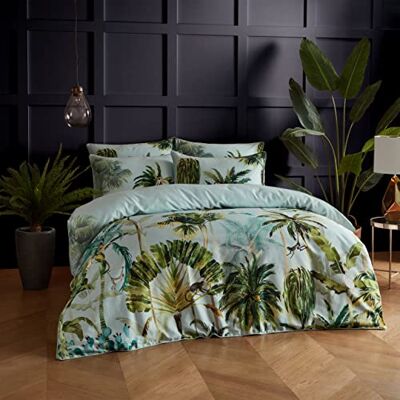 Paoletti Forsteriana Palms Bettbezug Set – Wendbare Aquarell Tropische Dschungelpalme Luxus Bettwäsche (Mehrfarbig – Super King – 260x220cm) Paoletti Forsteriana Palms Bettbezug Set – Wendbare Aquarell Tropische Dschungelpalme Luxus Bettwäsche (Mehrfarbig – Super King – 260x220cm)