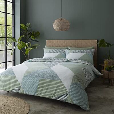 Catherine Lansfield Larsson Geo Green Bettbezug-Set 200 x 200 + 2 (50 x 80) Catherine Lansfield Larsson Geo Green Bettbezug-Set 200 x 200 + 2 (50 x 80)
