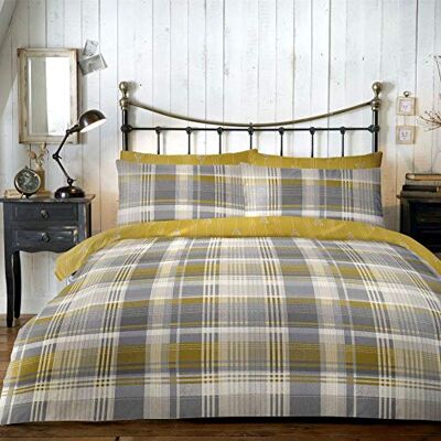 DREAMS AND DRAPES Dreams & Drapes, Connolly Bettwäsche-Set, kariert, 100% gebürstete Baumwolle, Ocker, Super-King-Size-Bett, Bettbezug-Set: Super-King-Size-Bett DREAMS AND DRAPES Dreams & Drapes, Connolly Bettwäsche-Set, kariert, 100% gebürstete Baumwolle, Ocker, Super-King-Size-Bett, Bettbezug-Set: Super-King-Size-Bett