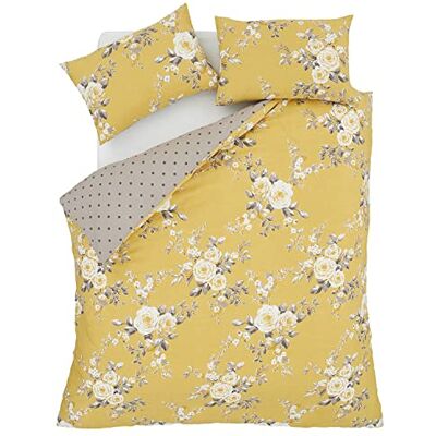 Catherine Lansfield Bedding Canterbury Floral King Duvet Cover Set with Pillowcases Ochre Catherine Lansfield Bedding Canterbury Floral King Duvet Cover Set with Pillowcases Ochre