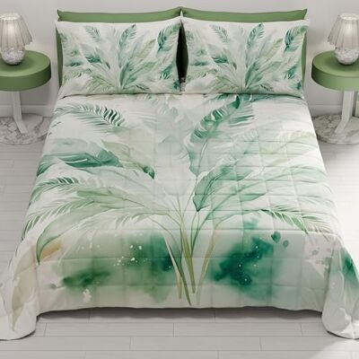 PETTI Artigiani Italiani Sommer-Tagesdecke für Doppelbett, 260 x 270 cm, 100 g/m², wendbar, für Doppelbett, Frühling, leichte Steppdecke, Palma Salbei, 100% Made in Italy PETTI Artigiani Italiani Sommer-Tagesdecke für Doppelbett, 260 x 270 cm, 100 g/m², wendbar, für Doppelbett, Frühling, leichte Steppdecke, Palma Salbei, 100% Made in Italy