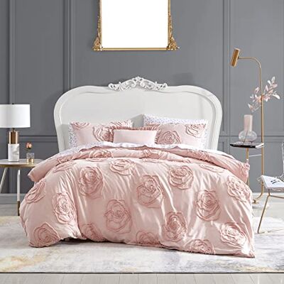Betsey Johnson Home Rambling Rose Collection Bettbezug-Set – 100% Baumwolle, weiche und atmungsaktive Bettwäsche mit Knopfverschluss, vorgewaschen für zusätzliche Weichheit, Kingsize, Rosa Betsey Johnson Home Rambling Rose Collection Bettbezug-Set – 100% Baumwolle, weiche und atmungsaktive Bettwäsche mit Knopfverschluss, vorgewaschen für zusätzliche Weichheit, Kingsize, Rosa
