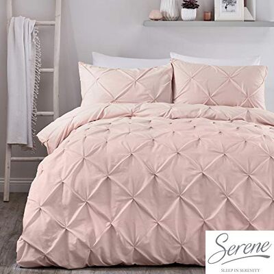 Serene Lara-Plissiertes Bettbezug-Set, Blush, Einzelbett Serene Lara-Plissiertes Bettbezug-Set, Blush, Einzelbett