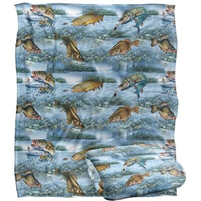 LOGOVISION Jq Licensing Freshwater Gamefish Fishing Pattern 2 Superweiche Kuscheldecke mit seidigem Griff – 152 x 127 cm LOGOVISION Jq Licensing Freshwater Gamefish Fishing Pattern 2 Superweiche Kuscheldecke mit seidigem Griff – 152 x 127 cm