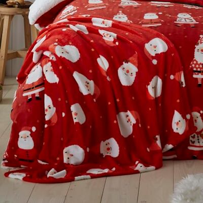 Bedlam Christmas Jolly Santa Fleece-Überwurf, Rot, 120 x 150 cm Bedlam Christmas Jolly Santa Fleece-Überwurf, Rot, 120 x 150 cm