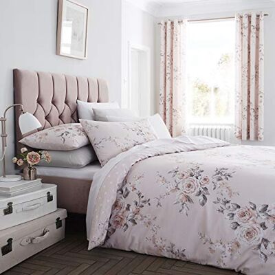 Catherine Lansfield Canterbury Blush Bettbezug 160 x 220 + 50 x 80 cm und Spannbettlaken 90 x 200 cm, weiß Catherine Lansfield Canterbury Blush Bettbezug 160 x 220 + 50 x 80 cm und Spannbettlaken 90 x 200 cm, weiß