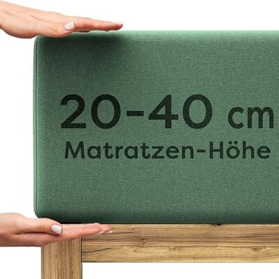 Wolkenfeld Spannbettlaken 200x220cm – 220x240cm – Premium Jersey Baumwolle mit 5% Lycra – Faltenfreies Bettlaken für hohe Matratzen bis 40 cm – Atmungsaktiv & Oeko-TEX Zertifiziert – Wald Grun Wolkenfeld Spannbettlaken 200x220cm – 220x240cm – Premium Jersey Baumwolle mit 5% Lycra – Faltenfreies Bettlaken für hohe Matratzen bis 40 cm – Atmungsaktiv & Oeko-TEX Zertifiziert – Wald Grun
