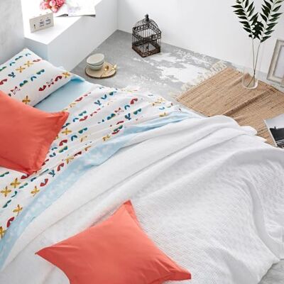 Blanco Piqué Bedspread Jacquard Unfilled Style 100 für Doppelbett 150x190/200 oder 160x190/200, Weiss Blanco Piqué Bedspread Jacquard Unfilled Style 100 für Doppelbett 150x190/200 oder 160x190/200, Weiss