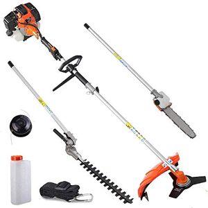 BAKAJI 5-in-1 Multifunktions-Spritzentrimmer mit Rasenmäher Heckenschere Kettensäge Teleskop-Hochentaster Benzinmotor 52cc 9000rpm 19000W Tank 1100ml für Gartenpflege BAKAJI 5-in-1 Multifunktions-Spritzentrimmer mit Rasenmäher Heckenschere Kettensäge Teleskop-Hochentaster Benzinmotor 52cc 9000rpm 19000W Tank 1100ml für Gartenpflege