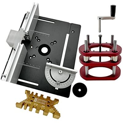 Generic Elektrischer Stoßfräser für die Holzbearbeitung, Hebesystem für Holzbearbeitungsfräser und Aluminium-Oberplatte für Motoren mit 65 mm Durchmesser, Werkbank, Trimmer, Graviermaschine, DIY-Werkzeuge ( Generic Elektrischer Stoßfräser für die Holzbearbeitung, Hebesystem für Holzbearbeitungsfräser und Aluminium-Oberplatte für Motoren mit 65 mm Durchmesser, Werkbank, Trimmer, Graviermaschine, DIY-Werkzeuge (